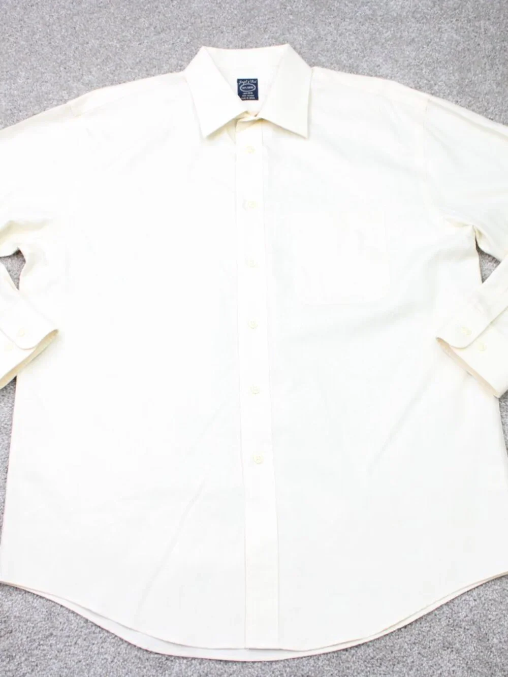 Joseph & Feiss Shirt Mens 16 1/2, 32/33 Yellow Non-Iron 100% Cotton Long Sleeve